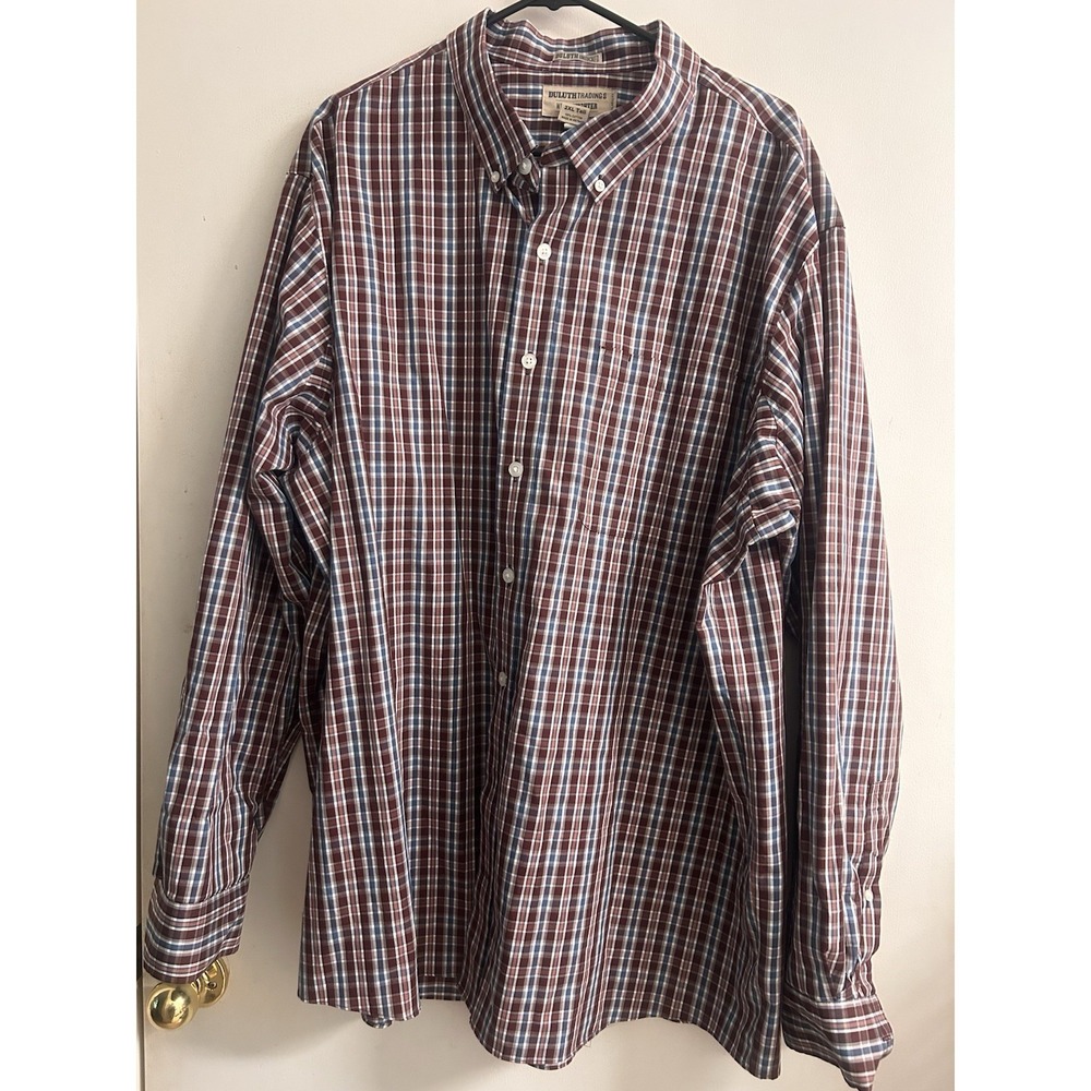 Duluth Trading Men's Wrinklefighter Relax Fit Duluth UntuckedShirt Size 2X Tall